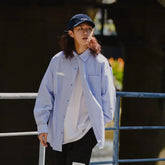 Patchwork Striped Pattern Loose Shirt